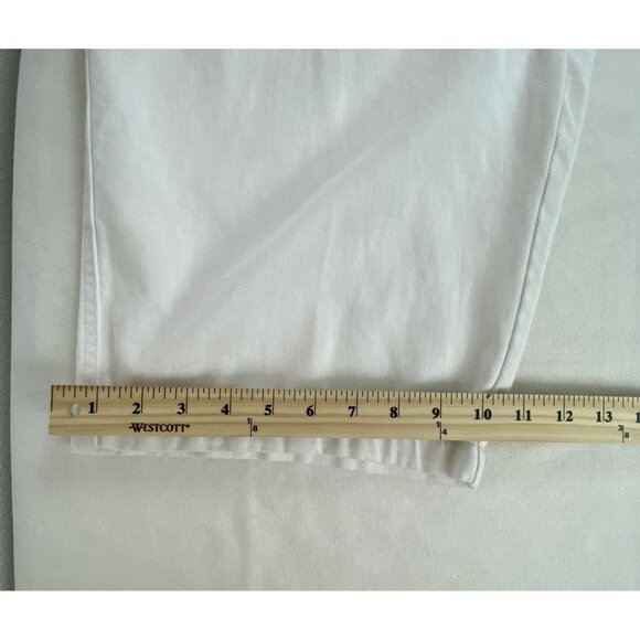 Woman Within Plus Size 22W White Cotton Pull On Elastic Cropped Pants W/ Pockets - Picture 9 of 13